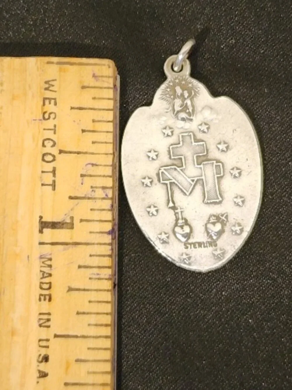 Vintage WWII Sterling Silver Miraculous Medal 